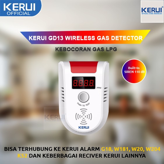 Original Kerui Wireless LPG Gas Leakage Detector Alarm Rumah - Sentra ...